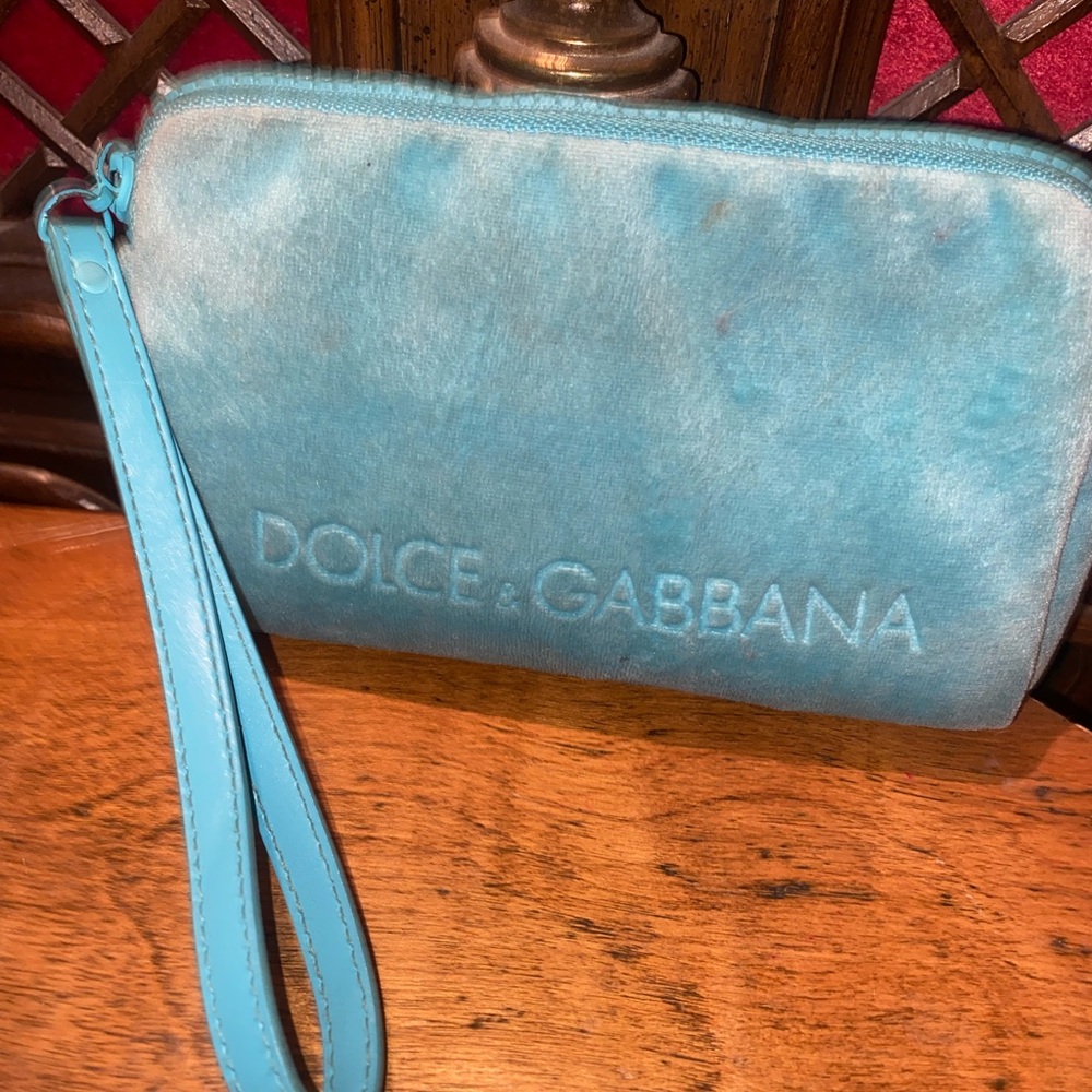 Dolce & Gabbana Blue Wristlet Bag